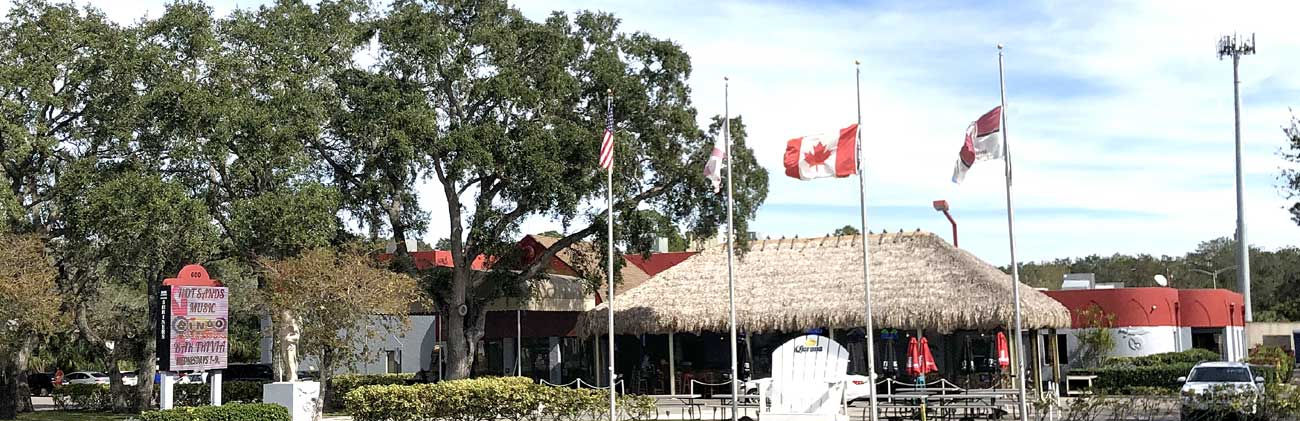Sahib Shrine grounds with Hot Sands Tiki Bar, Sarasota, FL