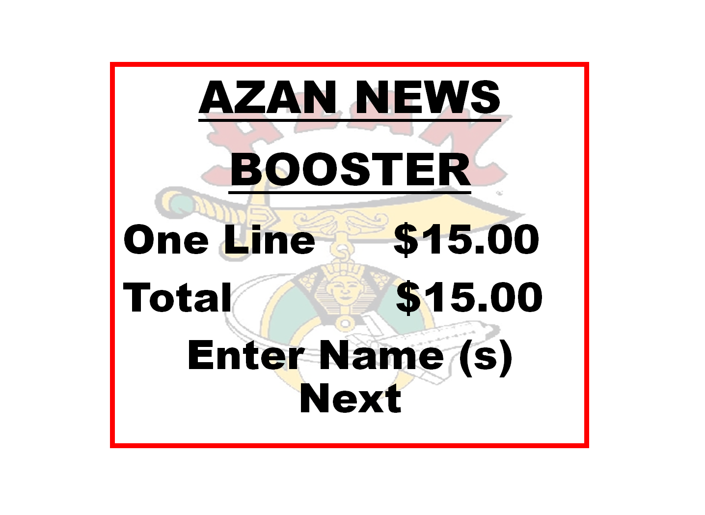 8. Azan News Boosters 1 Line