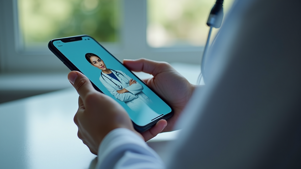 Close-up view of a smartphone displaying a medical consultation app