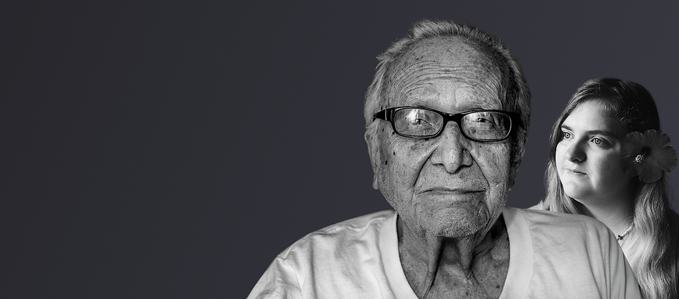 Elderly man and autistic woman