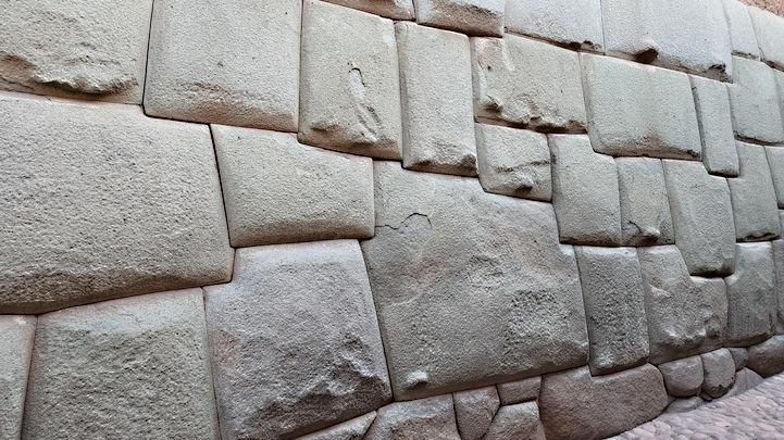 A ancient megalithic polygonal wall in Cusco Peru
