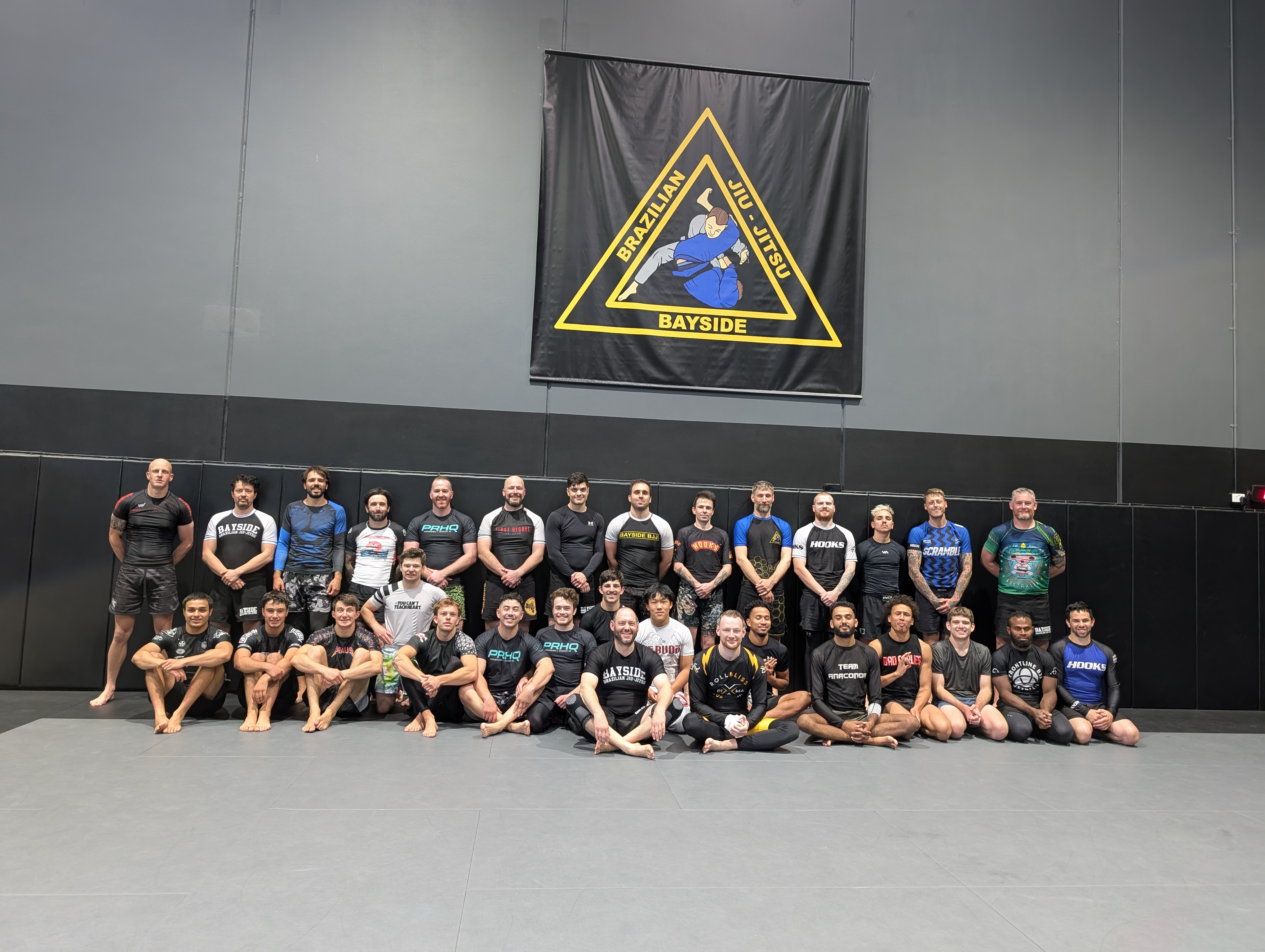 Welcoming BJJ gym entrance in Mordialloc with people training inside