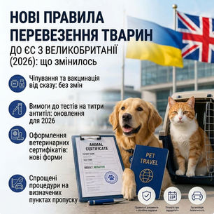 Нові правила перевезення тварин до ЄС з Великобританії (2026): що змінилось