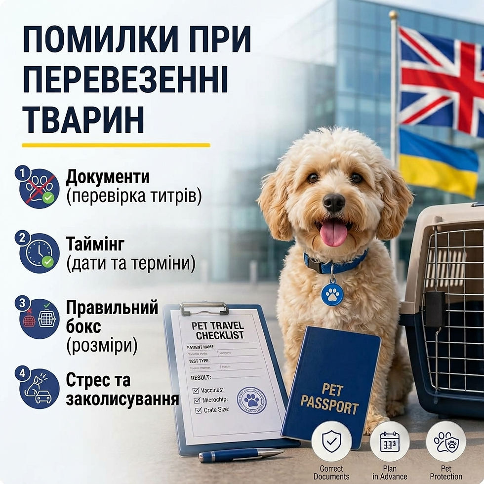 Які документи потрібні для перевезення тварини в UK