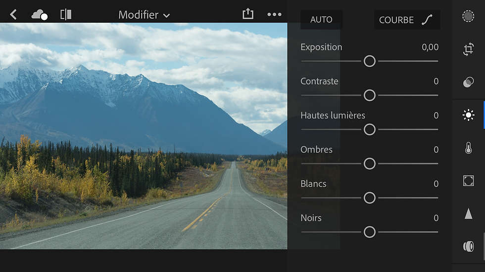 Lightroom sur le téléphone