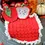 Thumbnail: Hand Crocheted Cotton Washcloth - Red and Ecru