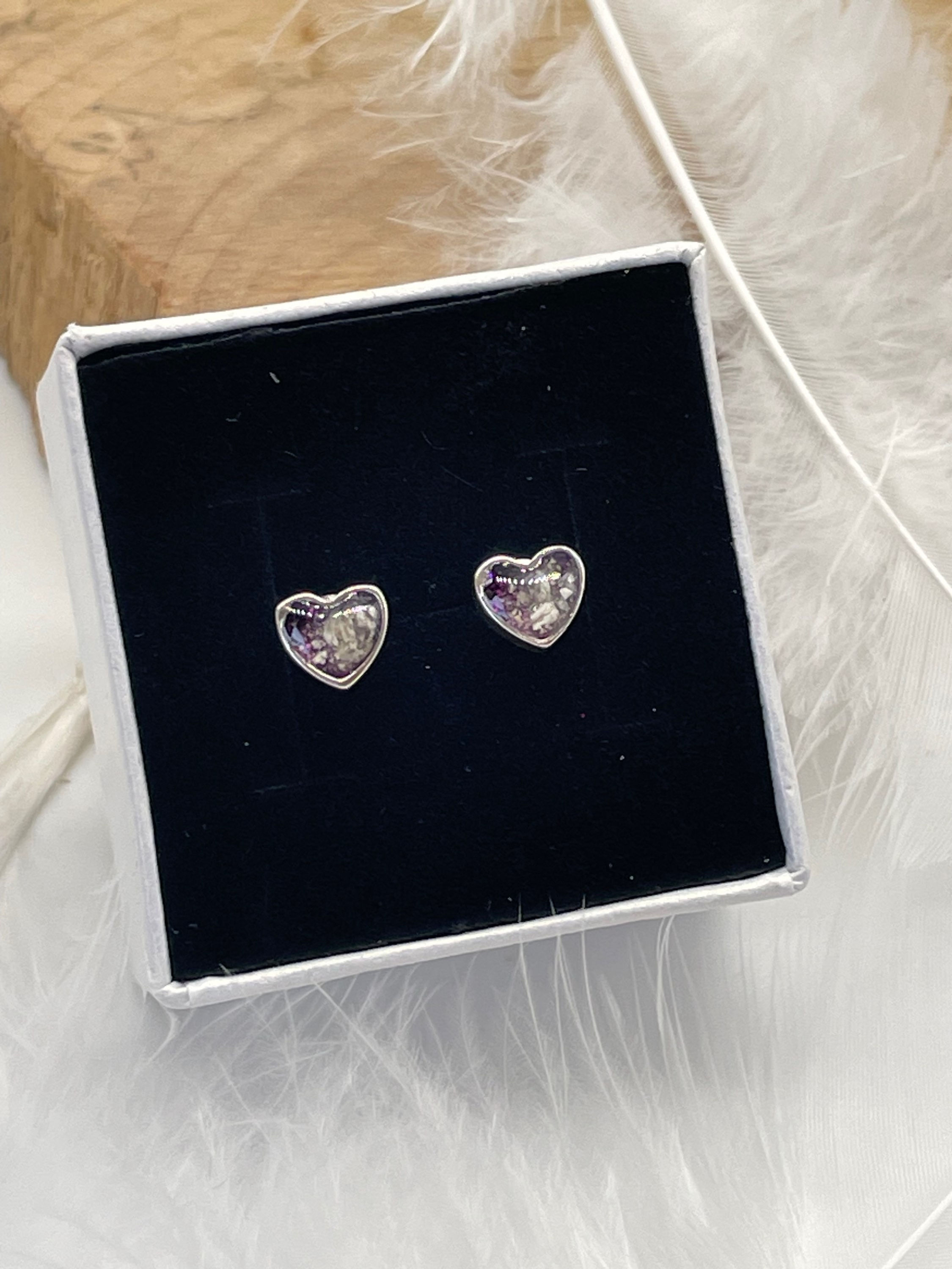 Silver Heart Studs