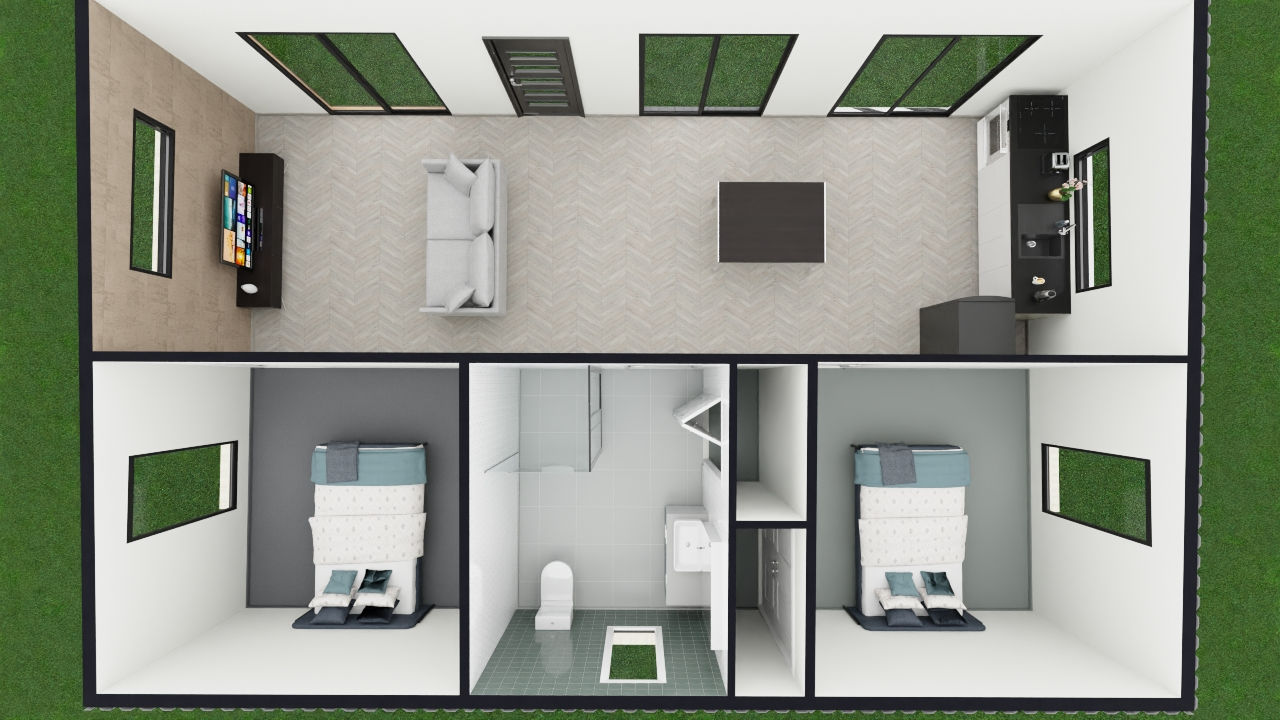 Overhead view of Portsea Granny Flat floorplan