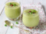 verrine de petits pois lardons grillés et ciboulette