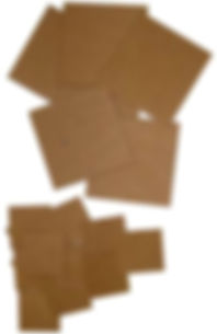 Brown cardboard squares and rectangles