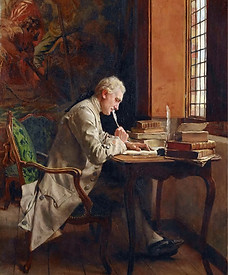 homme écrit son récit de vie