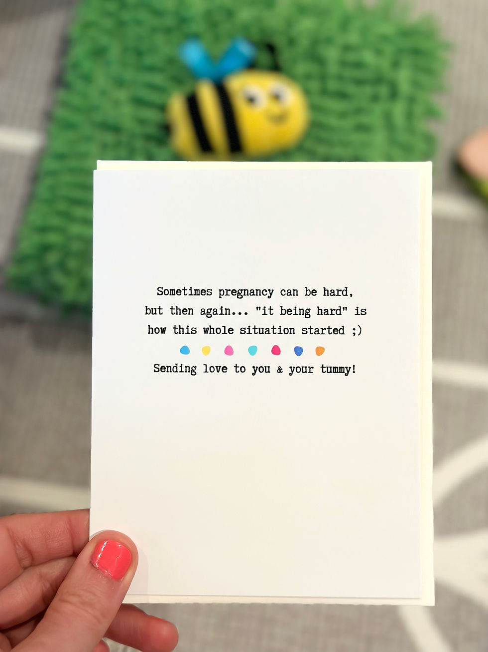 Thumbnail: bumble bee birds and the bees funny humor pregnancy pregnancy greeting card play pen