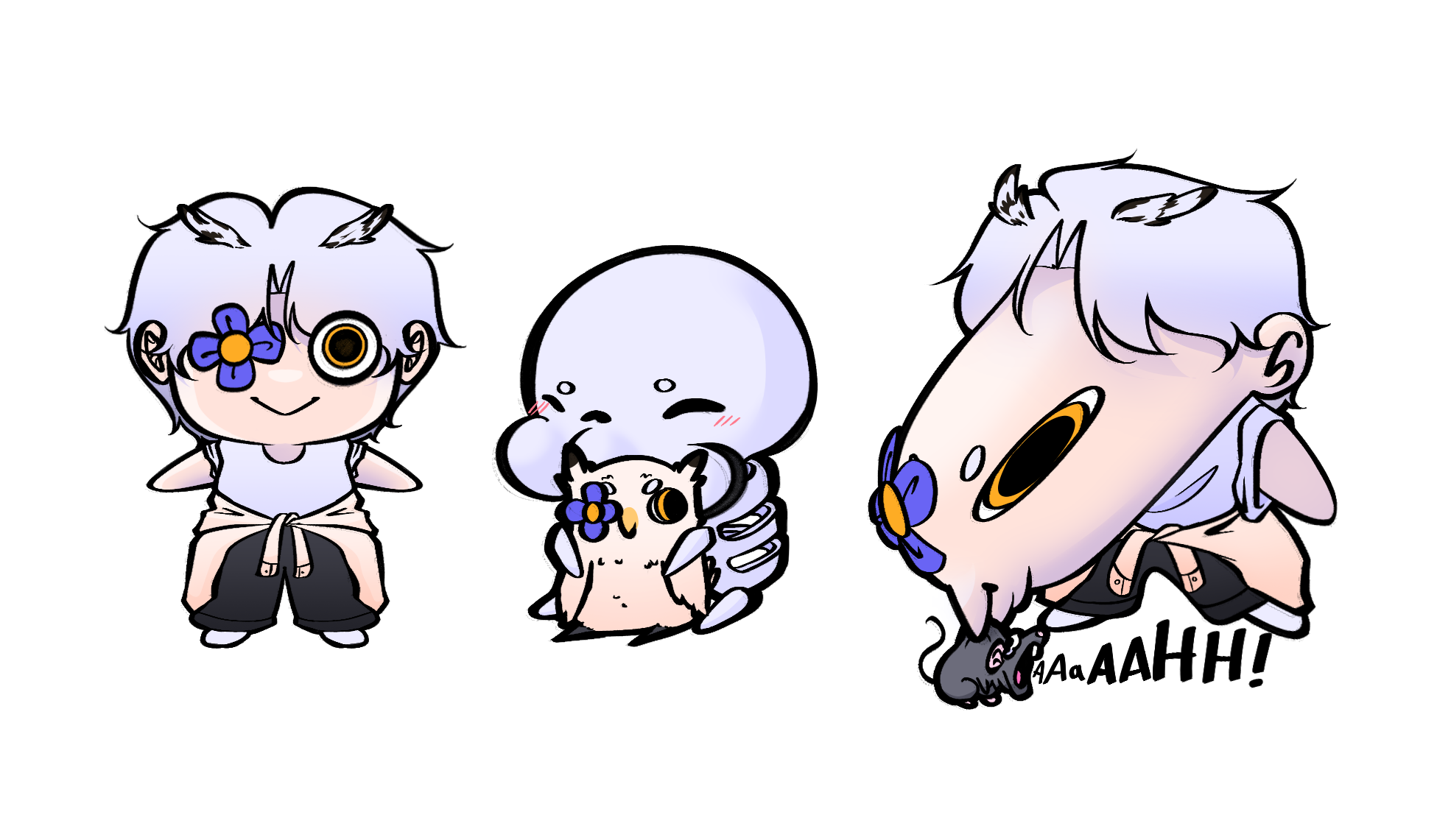 A collection of SOSes Studio character stickers