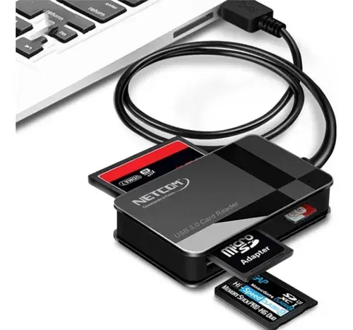 Miniatura: Lector USB 3.0 4‑en‑1 Netcom PE‑BH0100