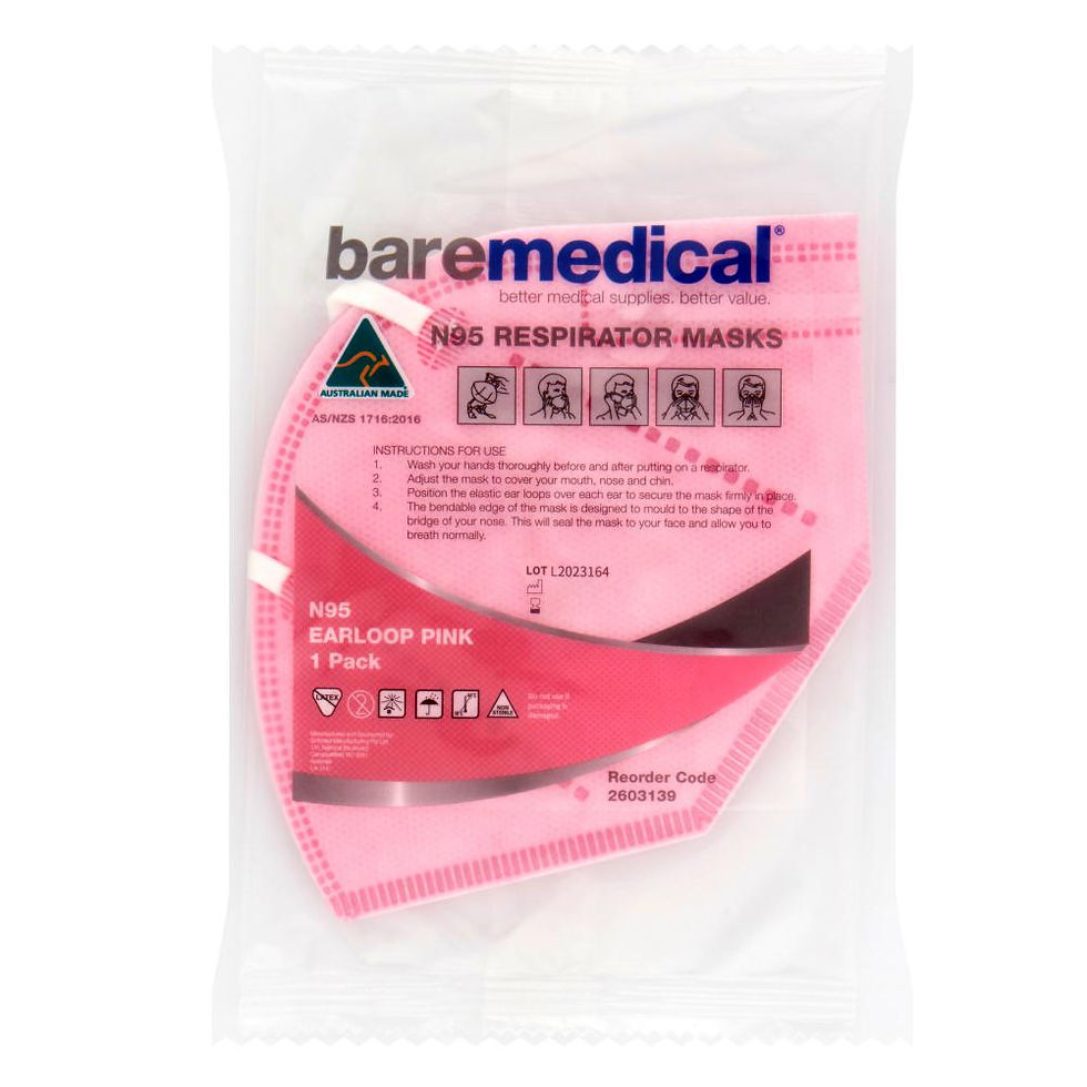 Thumbnail: N95 MASK VERTICAL FLAT FOLD RETAIL INDIVIDUAL  “AUS MADE” BAREMEDICAL- 2603139