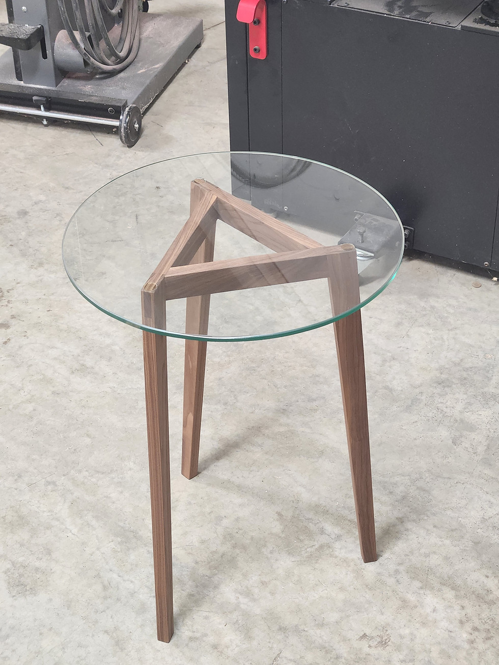 18" Tempered Glass Top Side Table