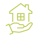 Hand holding a house