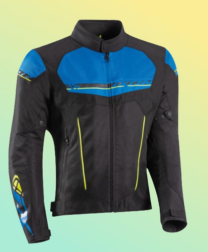 Blouson T-REX Noir/Bleu/Jaune | TEAM MOTO QUAD MACON