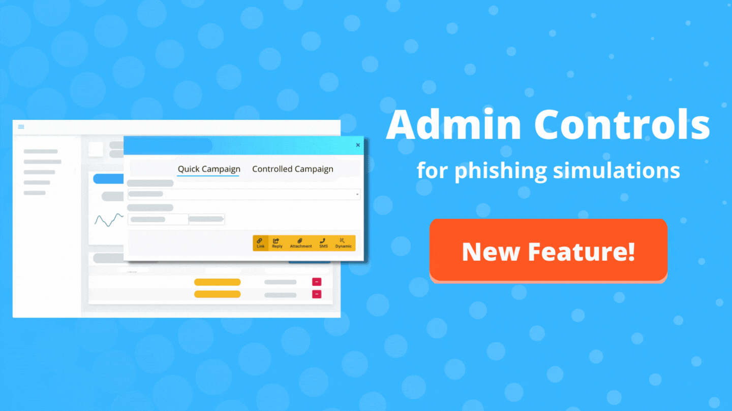 Administrative controls feature for phishing simulations