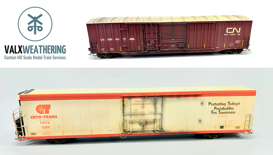 VALXWEATHERING Custom Weathered Boxcars and Reefer