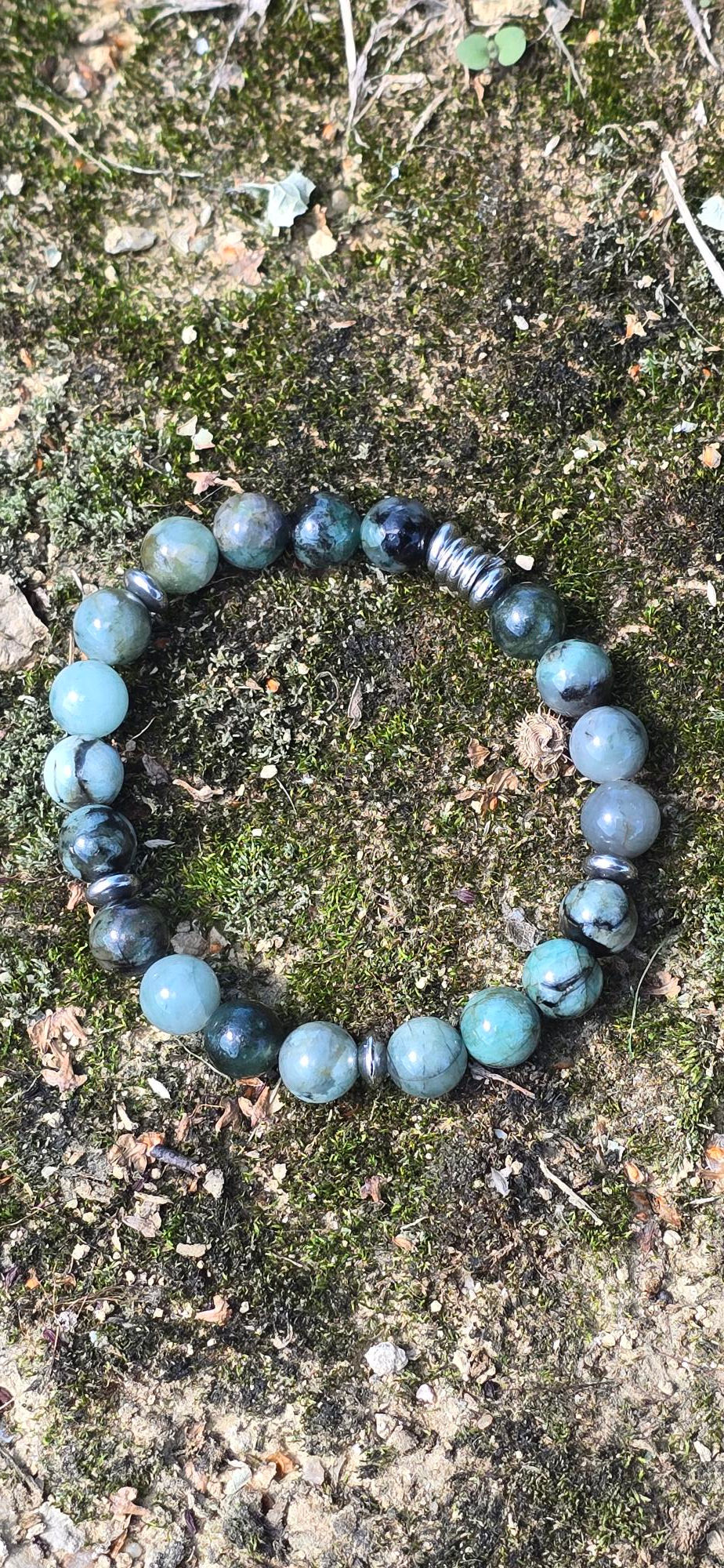 Bracelet en pierre naturelle d’émeraude