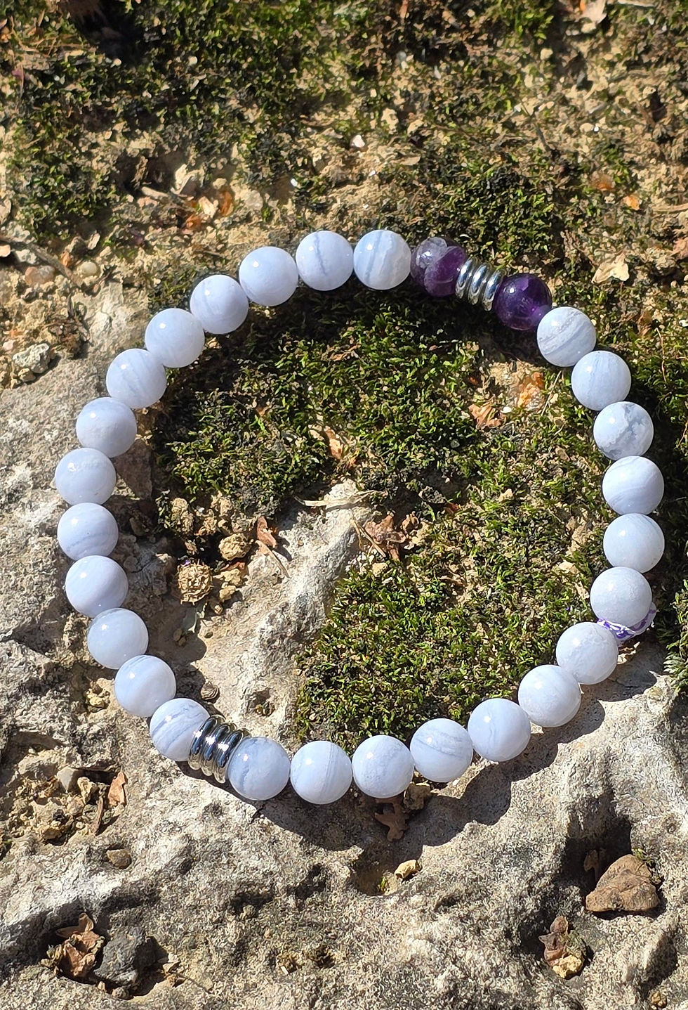 Bracelet en pierre naturelle de calcédoine