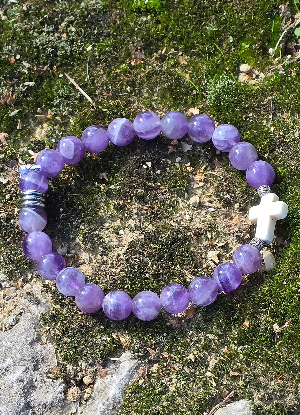 Bracelet en pierre naturelle d'améthyste