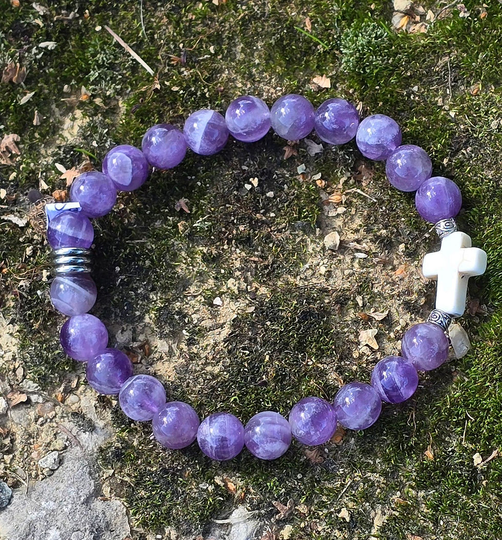 Bracelet en pierre naturelle d'améthyste