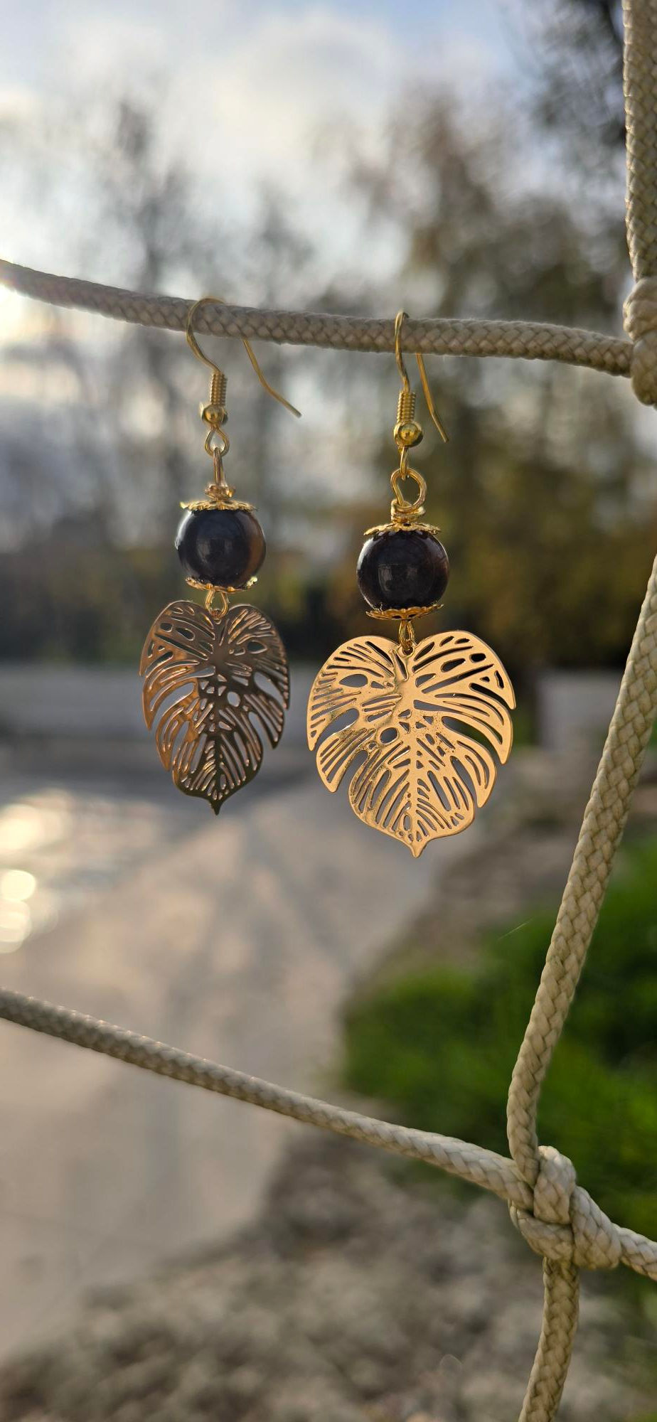 Boucles d'oreilles en oeil de tigre