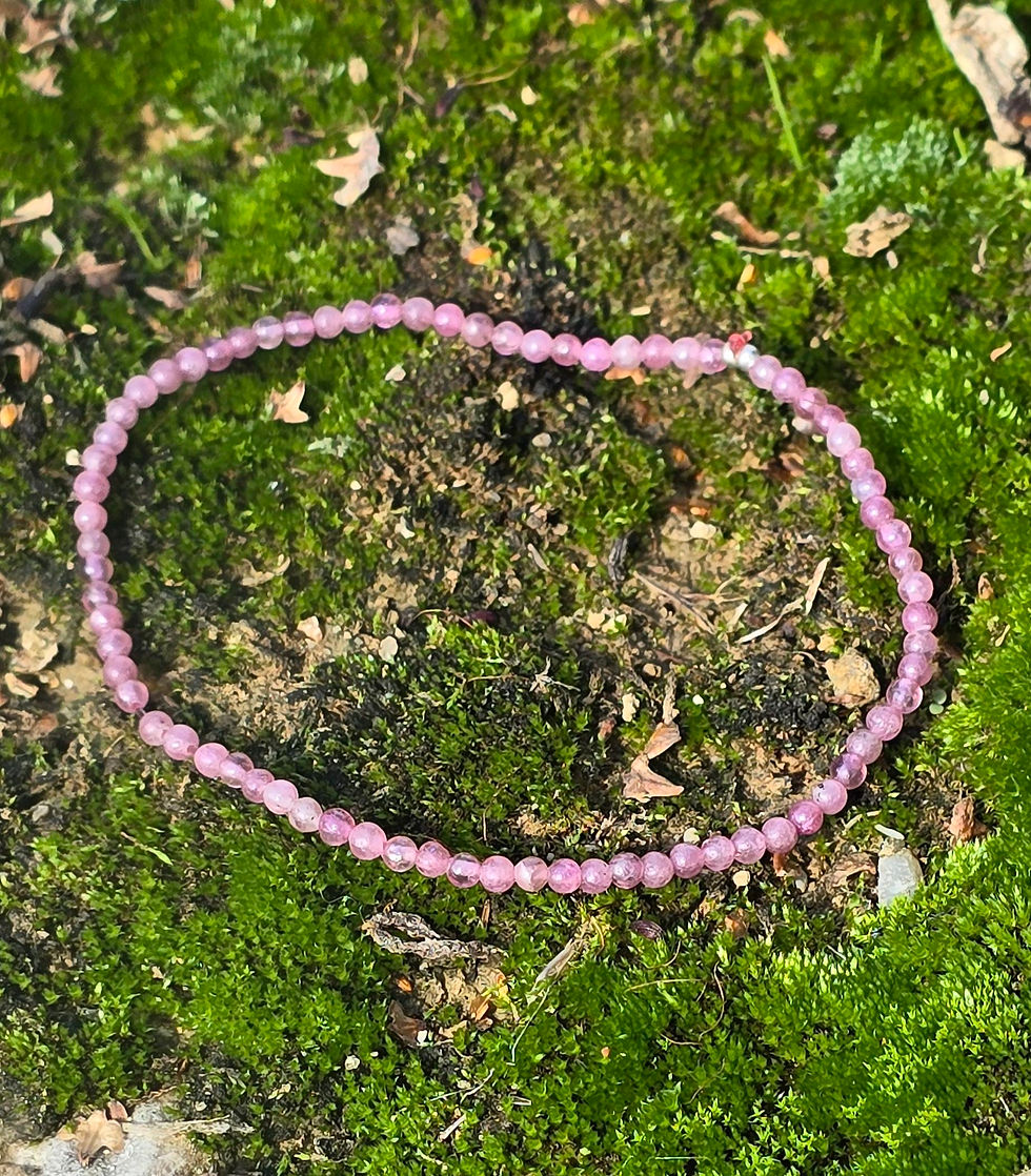 Bracelet en pierres naturelles de tourmaline rose