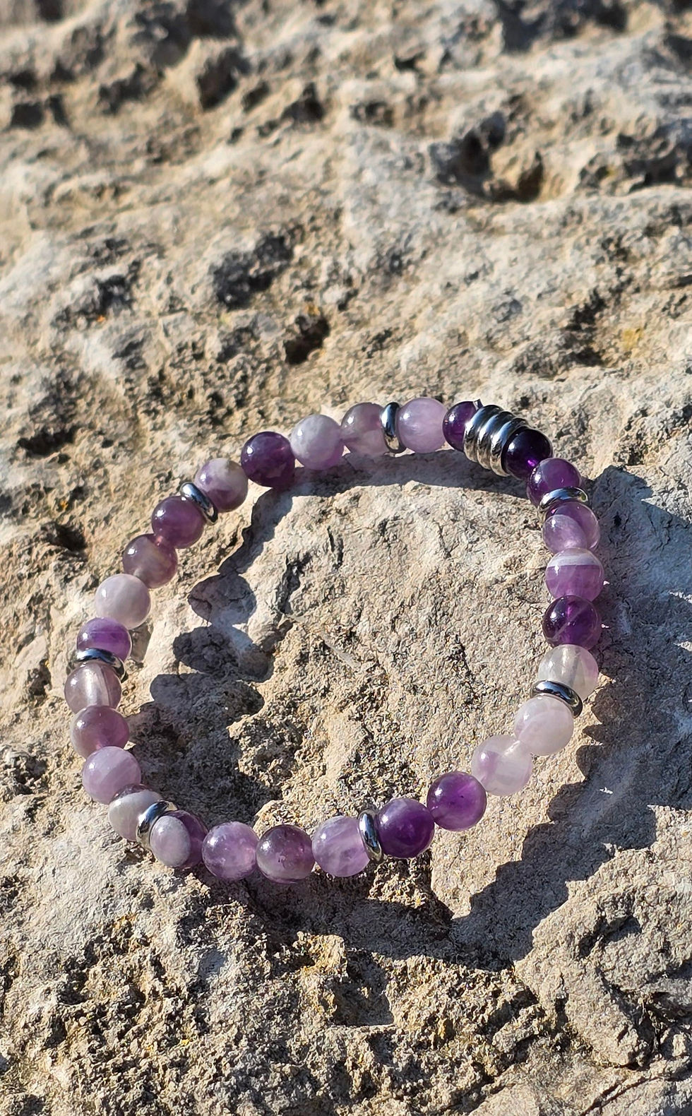 Bracelet en pierre naturelle d'améthyste