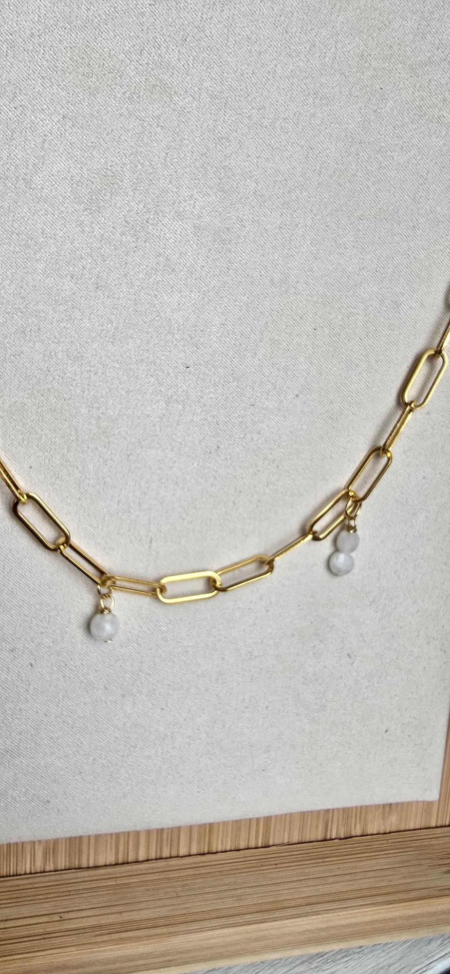 Miniature : Collier charms doré lune 