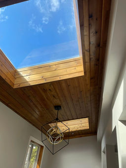 Cedar Tongue & Groove with 4x4 Skylights