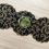 Thumbnail: Handmade table runner, beaded black gold runner, floral table decor, 13x36