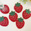 Thumbnail: Set of 6 coasters, drink coasters, strawberry beaded coasters
