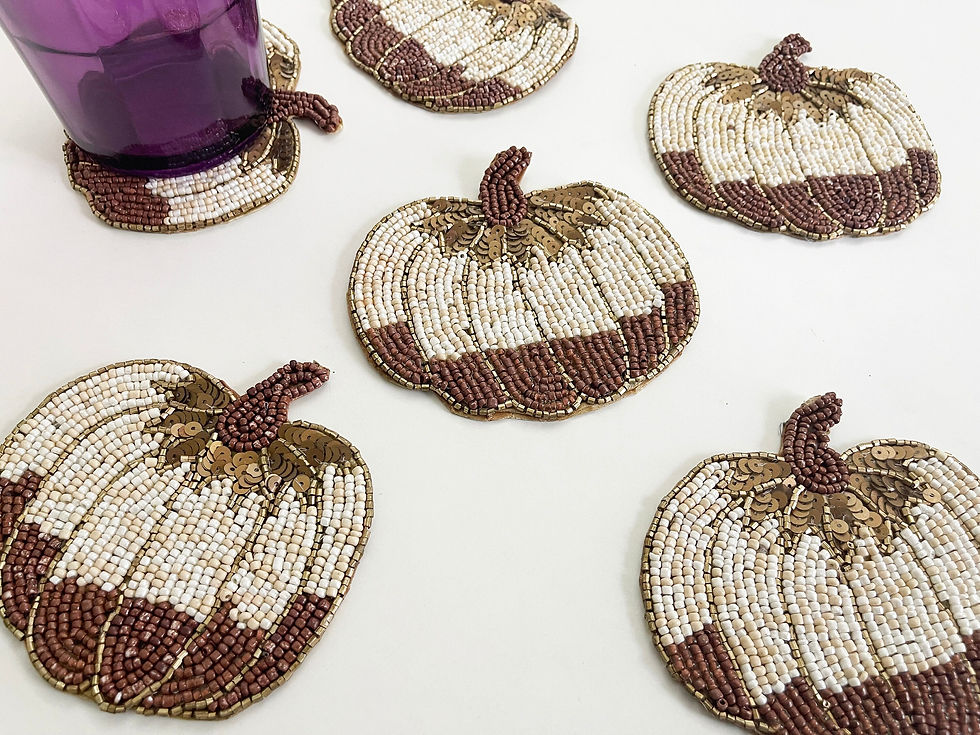 Thumbnail: Set of 6 coasters, drink coasters, halloween pumpkin, housewarming gift