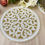 Thumbnail: Set of 4, Handmade beaded placemat, Cream-white with gold, bead charger