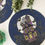 Thumbnail: Set of 4, Halloween handmade beaded placemat, Blue tablemat, 14 inch