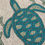 Thumbnail: Set of 4, Handmade beaded placemat, turtles, 14 inch, Aqua blue and white
