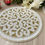 Thumbnail: Set of 4, Handmade beaded placemat, Cream-white with gold, bead charger