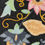 Thumbnail: Handmade table runner, beaded table runner, floral on black, 13x36inch
