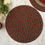 Thumbnail: Set of 4, Handmade beaded placemat, tablemat, 14 inch, red green gold, Christmas