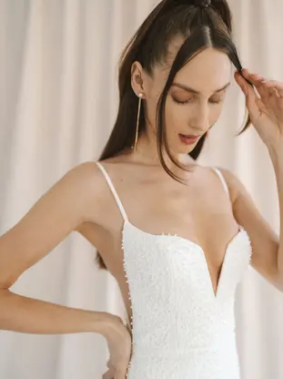 beaded bodice wedding gown
