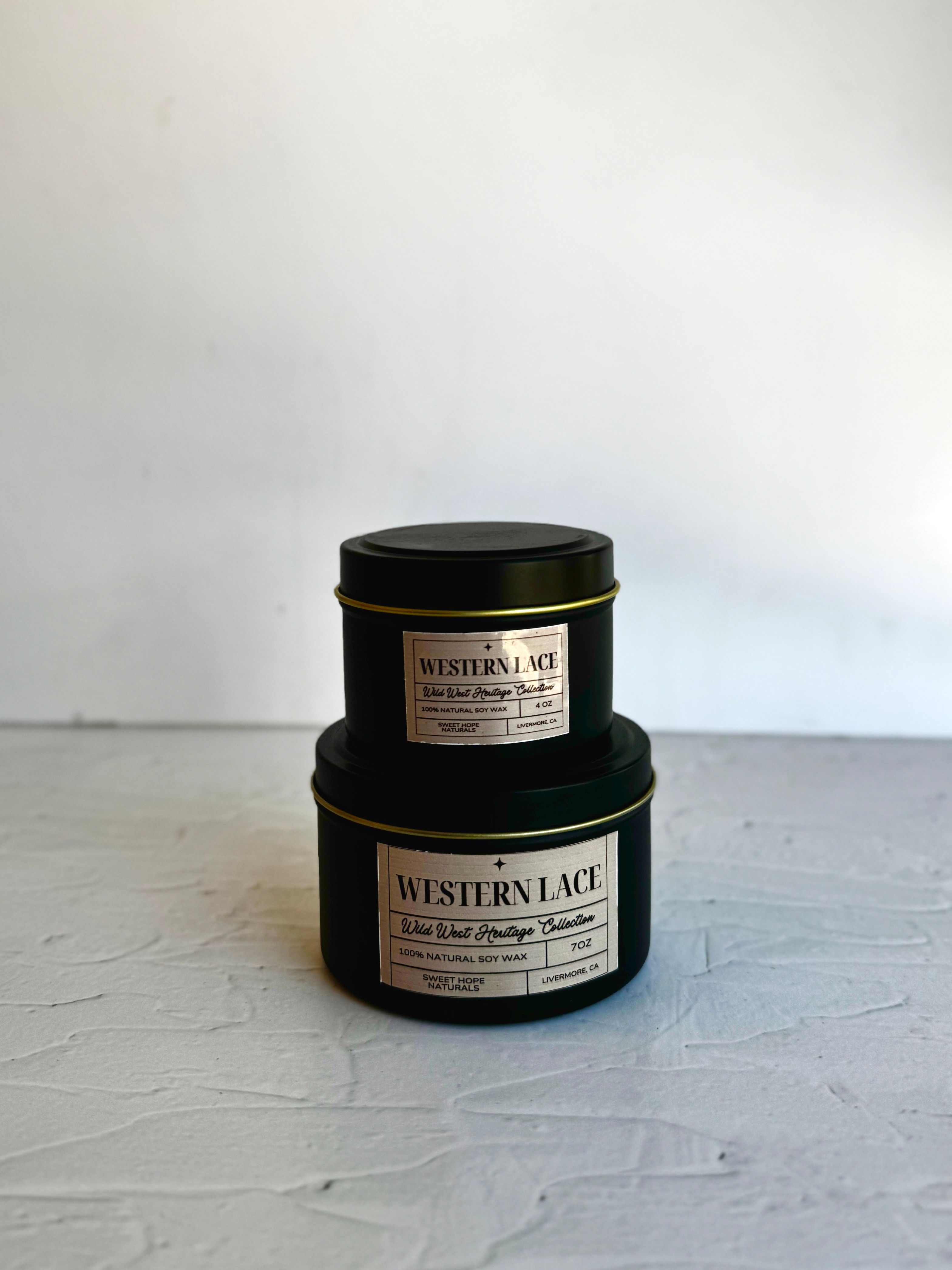 Western Lace Tin Candle