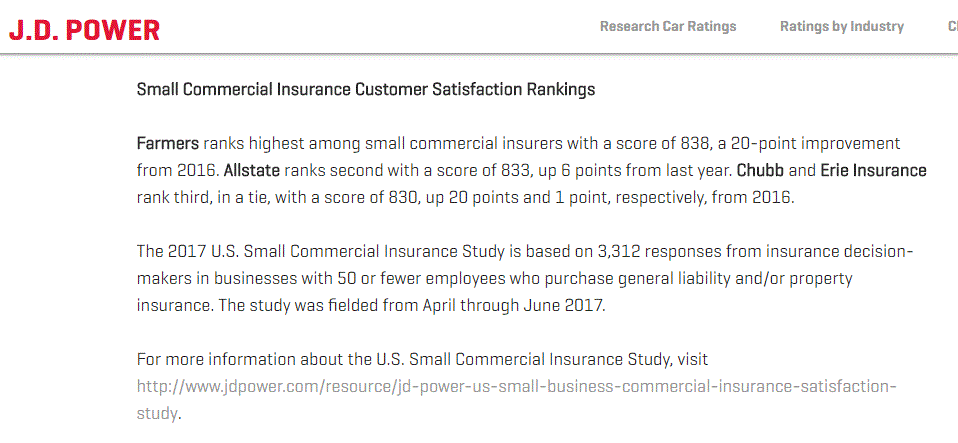 JD Powers Commercial Customer Satisfaction 2017