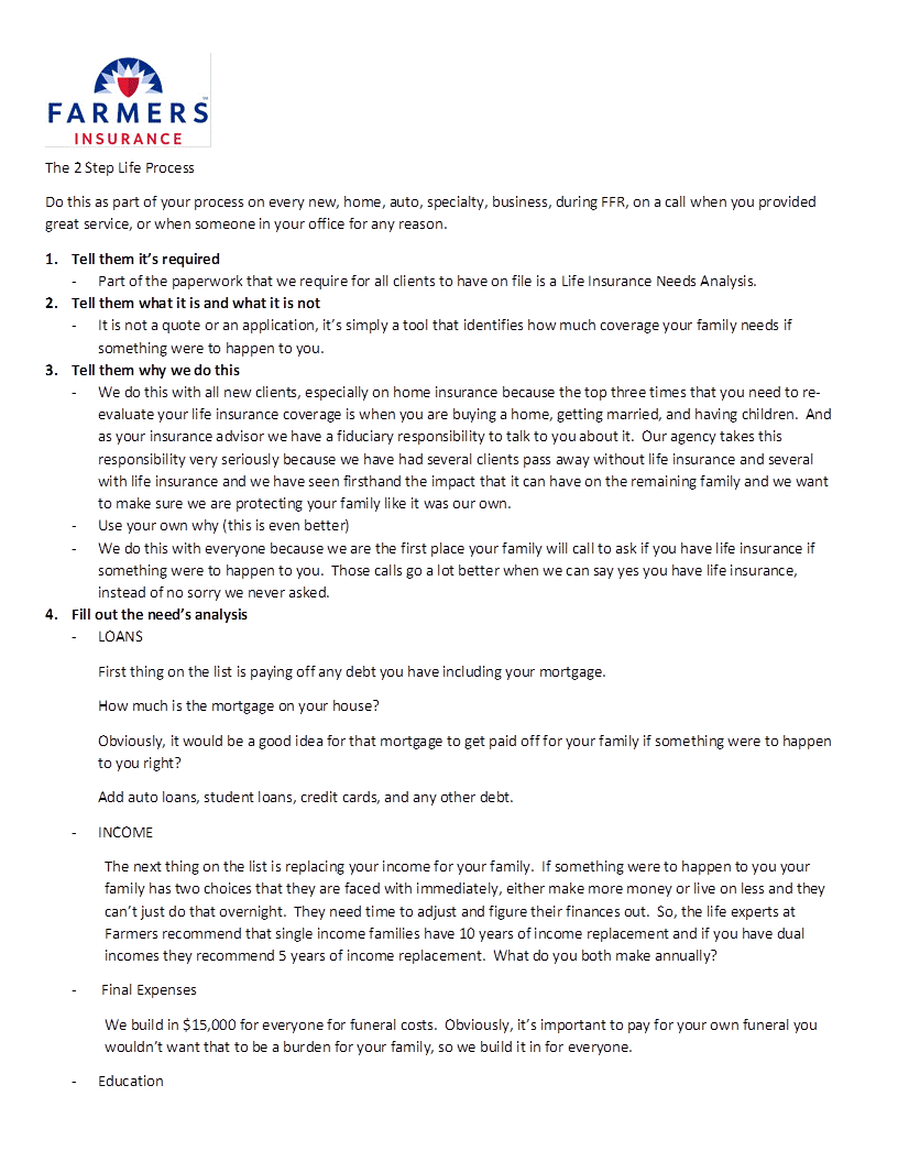 Two Step Life Sales System