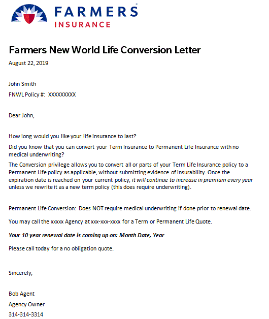 Life Conversion Ltr