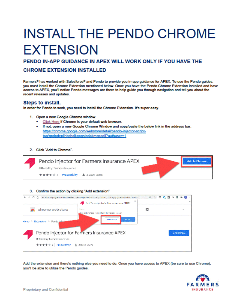 Pendo Chrome App Install