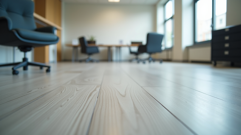 Close-up view of commercial vinyl tile flooring in office space