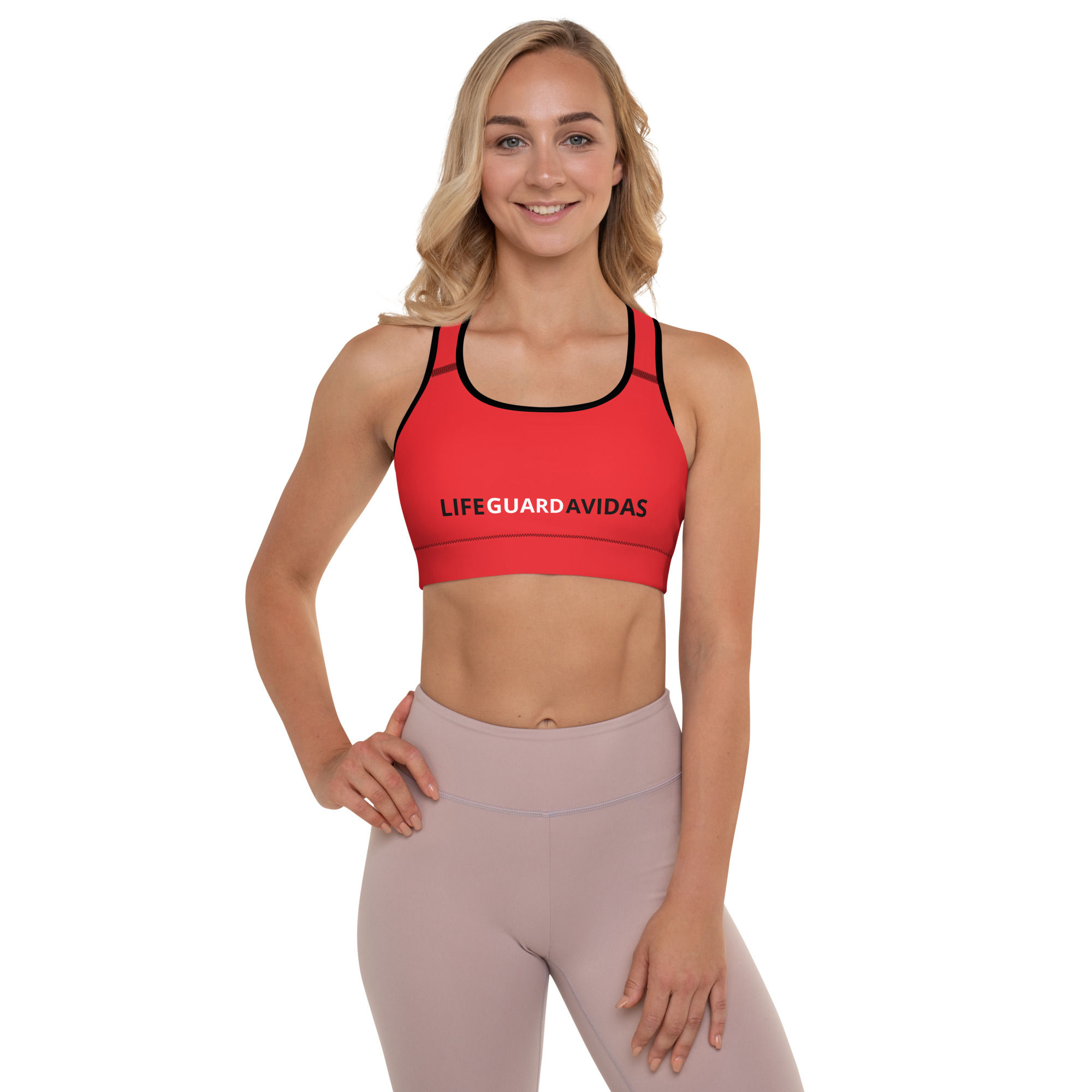 Red Sports Bra | LIFEGUARDAVIDAS™ | Sujetador Deportivo Rojo
